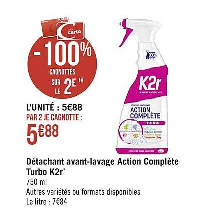 Détachant Avant-lavage Action Complète Turbo K2r