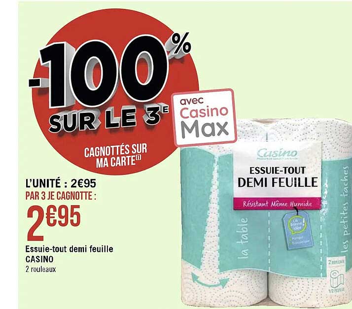 essuie-tout demi feuille casino