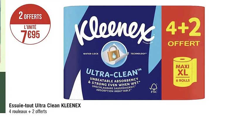 essuie-tout ultra clean kleenex