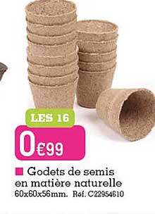 godets de semis en matière naturelle
