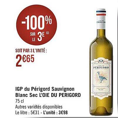 igp du périgord sauvignon blanc sec l'oie du périgord