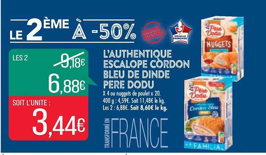 l'authentique escalope cordon bleu de dinde père dodu