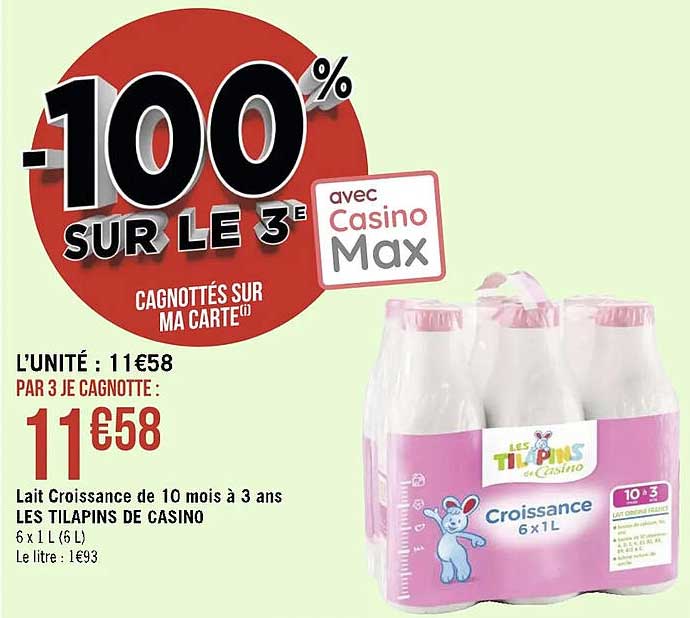 lait croissance de 10 mois à 3 ans les tilapins de casino