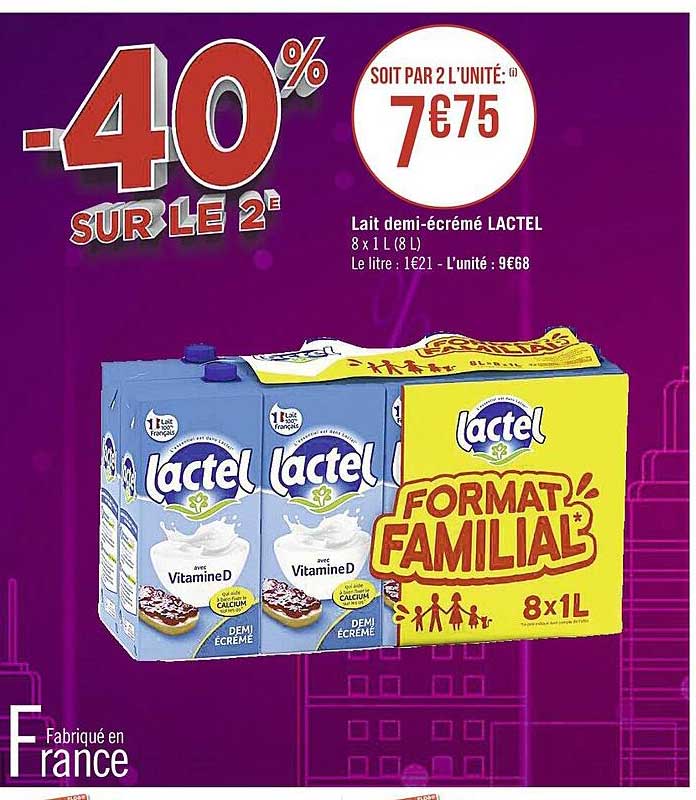 lait demi-écrémé lactel