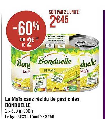 le maïs sans résidu de pesticides bonduelle