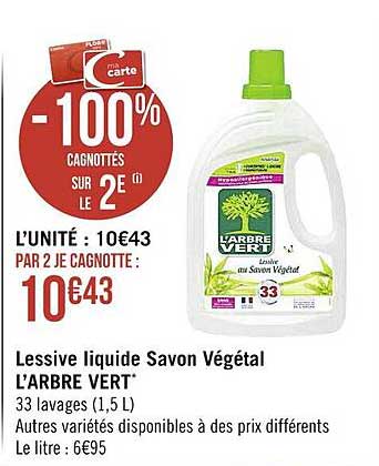 lessive liquide savon végétal l'arbre vert