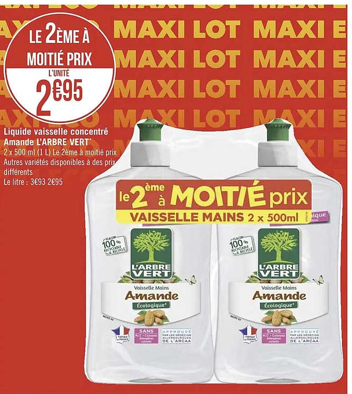 Liquide Vaisselle Concentré Amande L'arbre Vert