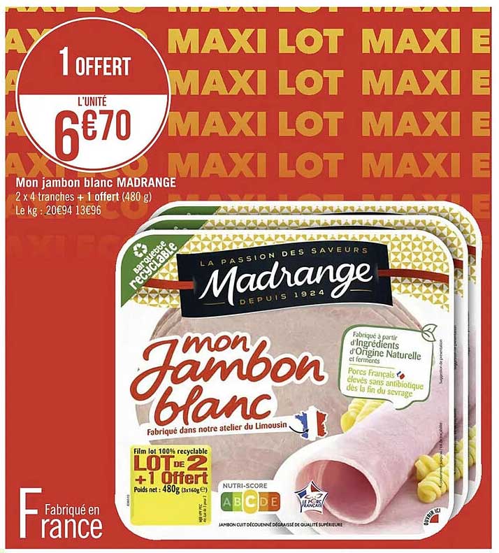 mon jambon blanc madrange