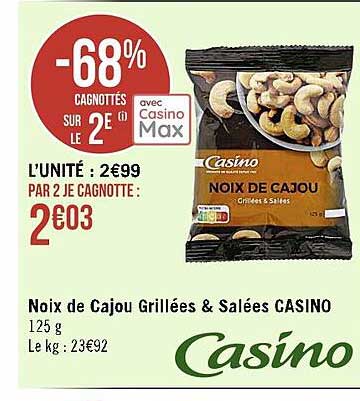 Noix De Cajou Grillées & Salées Casino