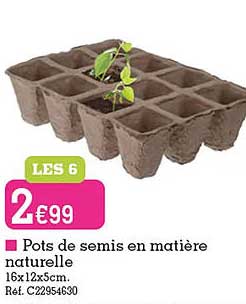 pots de semis en matière naturelle