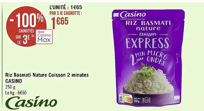 riz basmati nature cuisson 2 minutes casino