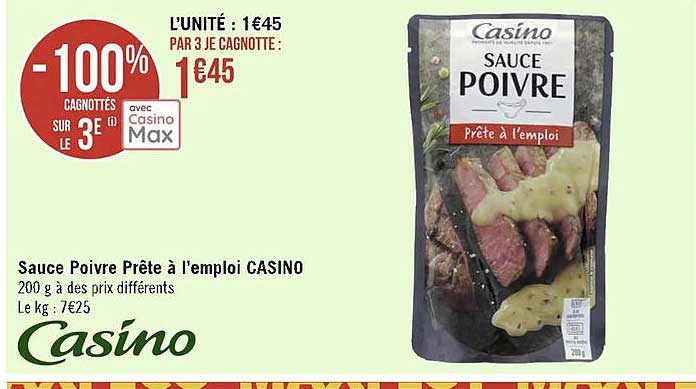 Sauce Poivre Prête à L'emploi Casino