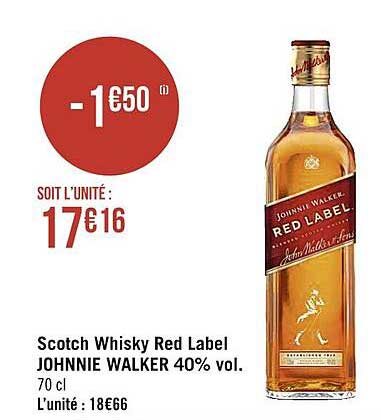 scotch whisky red label johnnie walker 40% vol.