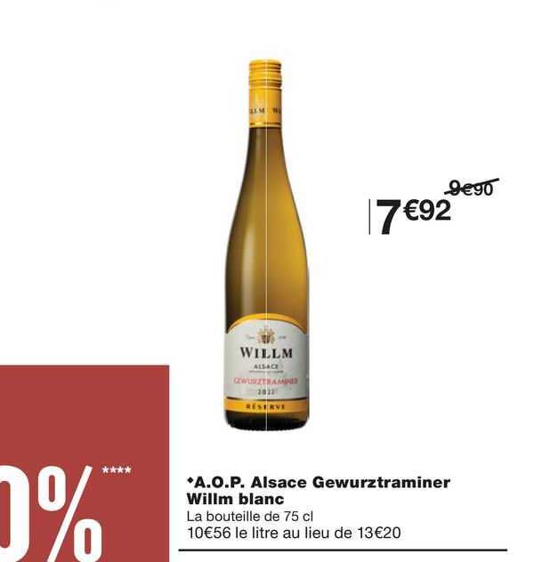 a.o.p. alsace gewurztraminer willm blanc