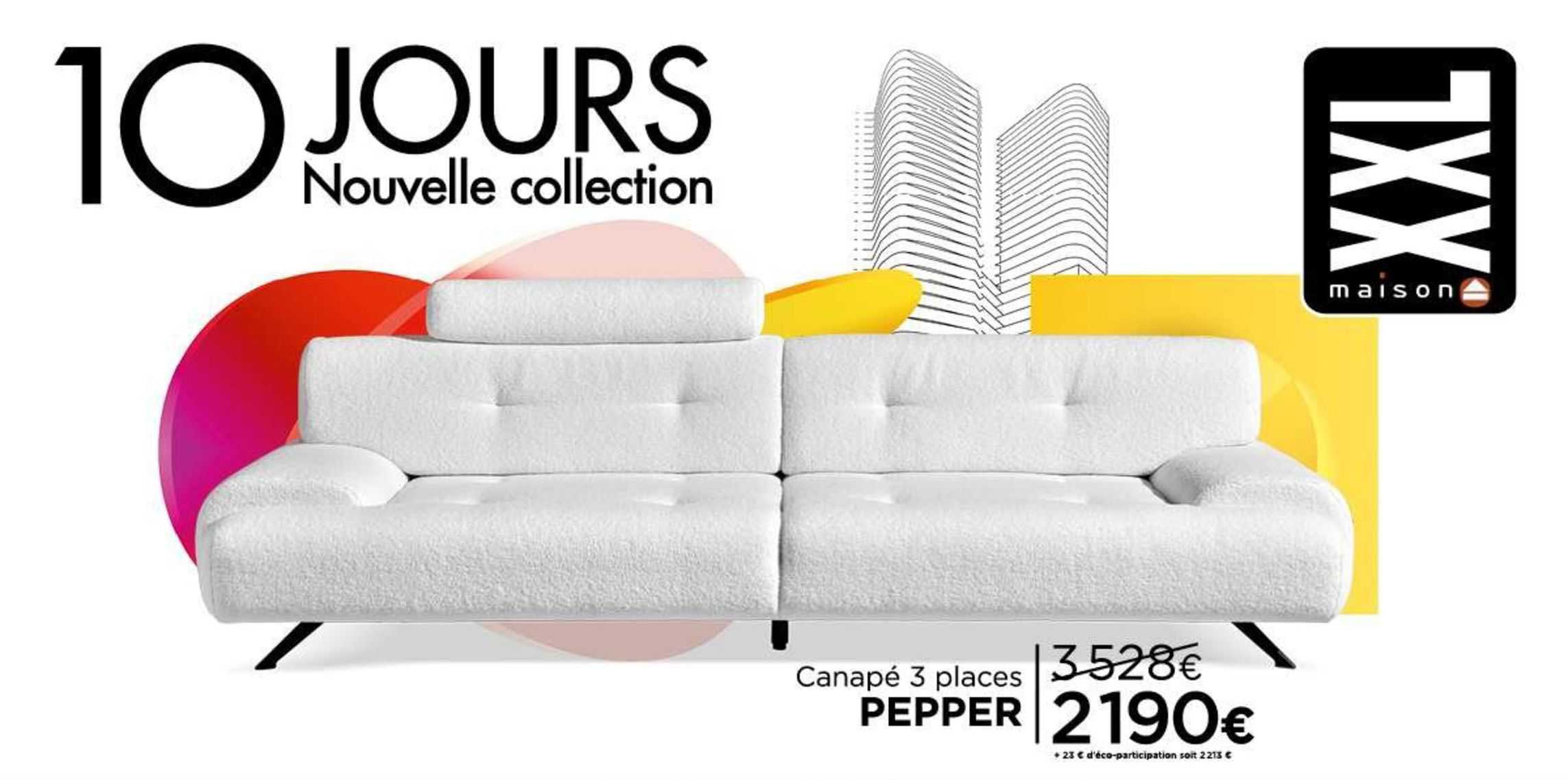 canapé 3 places pepper