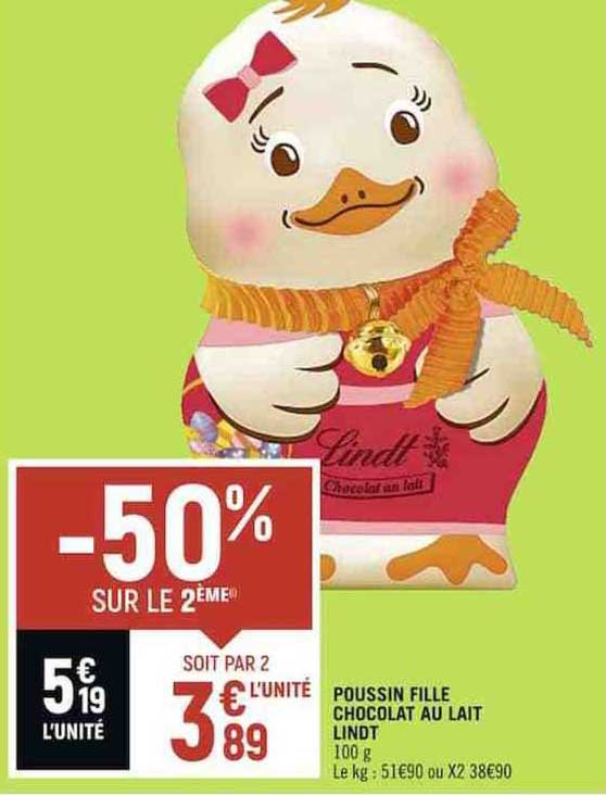 poussin fille chocolat au lait lindt