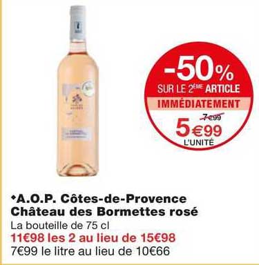 a.o.p. côtes-de-provence château des bormettes rosé