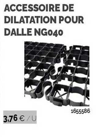 Accessoire De Dilatation Pour Dalle Ng040