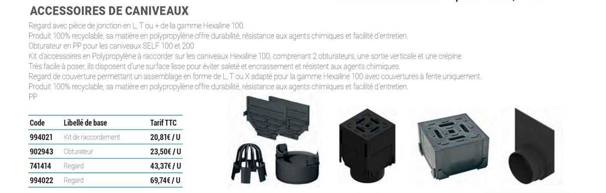 Accessoires De Caniveaux
