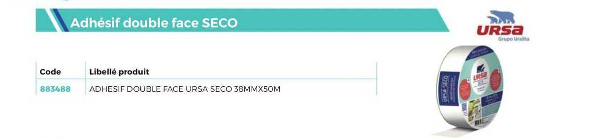 adhésif double face seco ursa