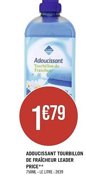 adoucissant tourbillon de fraîcheur leader price