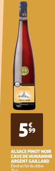alsace pinot noir cave de hunawihr argent gaillard