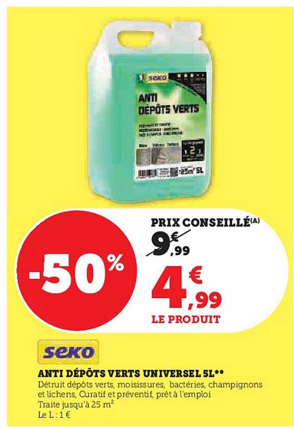 anti dépôts verts universel 5l seko