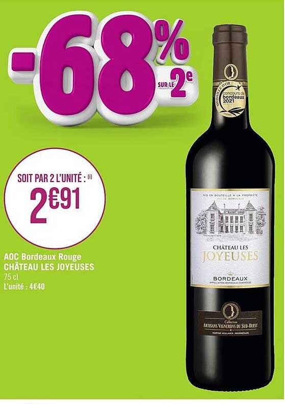 aoc bordeaux rouge château les joyeuses