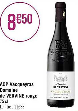 aop vacqueyras domaien de vervine rouge