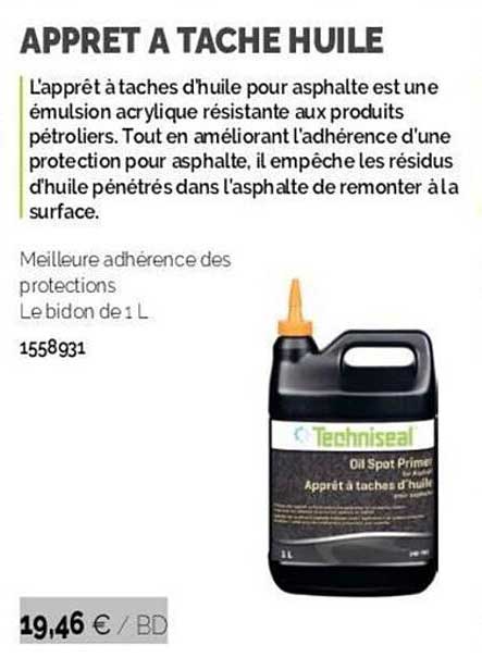 apprêt à tâche huile