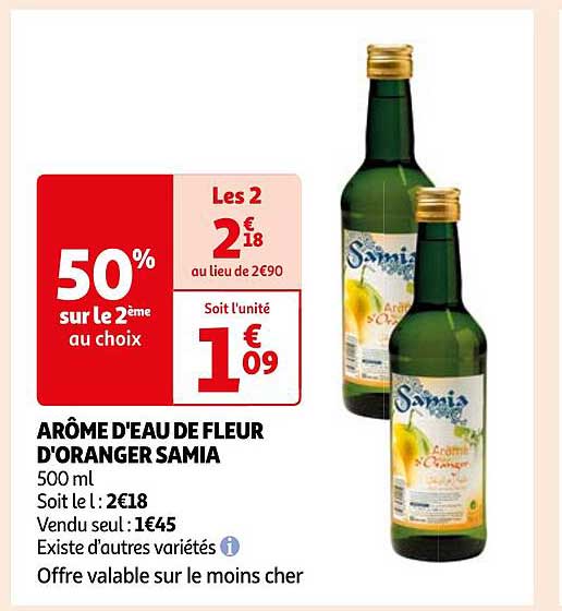 arôme d'eau de fleur d'oranger samia