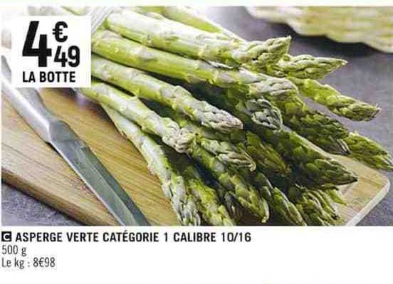 asperge verte catégorie 1 calibre 10/16