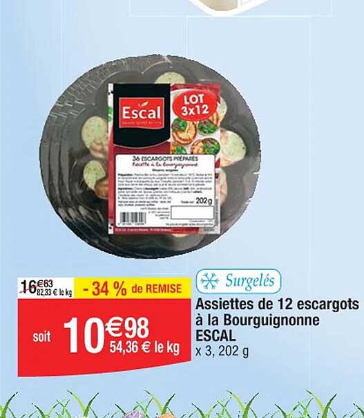 assiettes de 12 escargots à la bourguignonne escal