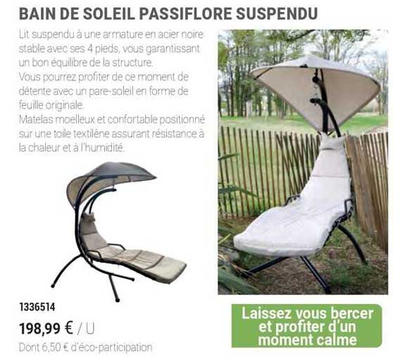 bain de soleil passiflore suspendu