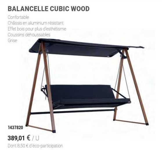 balancelle cubic wood