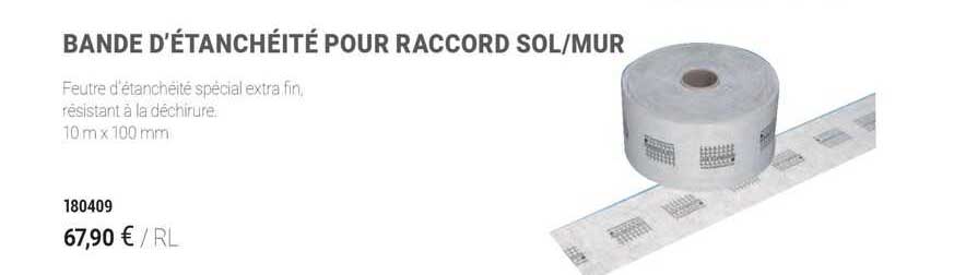 bande d'étanchéité pour raccord sol/mur