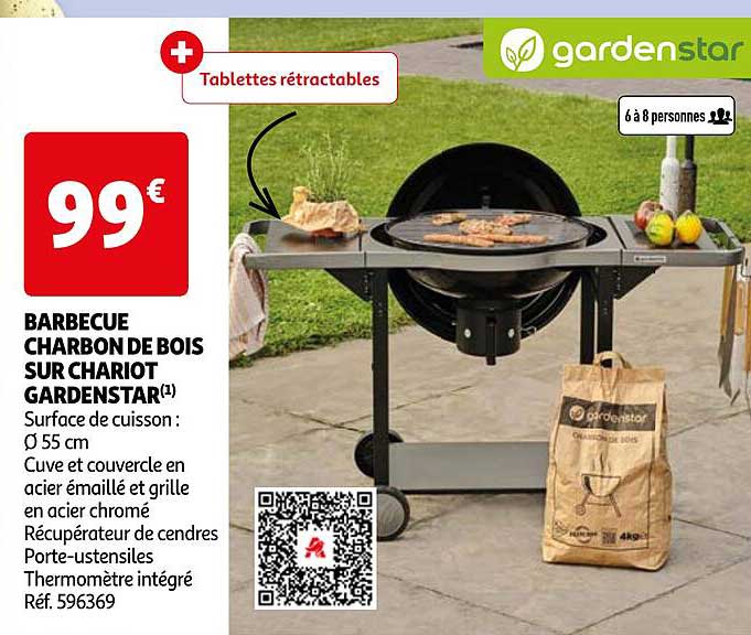 Barbecue Charbon De Bois Sur Chariot Gardenstar