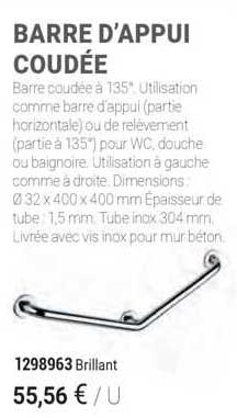 barre d'appui coudée