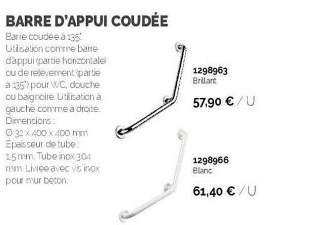 barre d'appui coudée