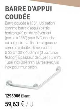 barre d'appui coudée