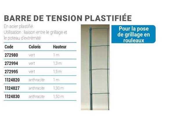 barre de tension plastifiée