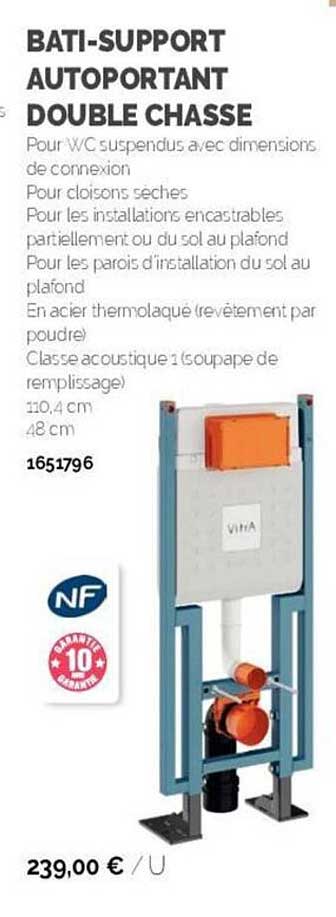 bâti-support autoportant double chasse