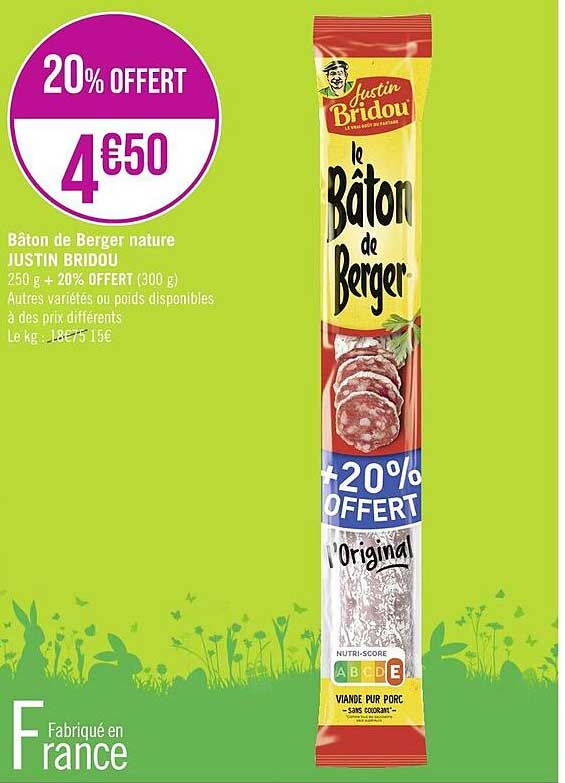 Bâton De Berger Nature Justin Bridou