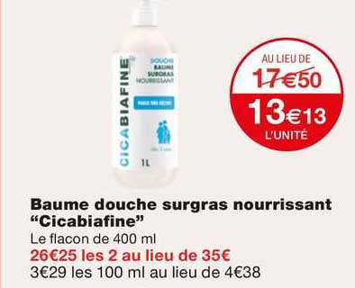 baume douche surgras nourrisant "cicabiafine"