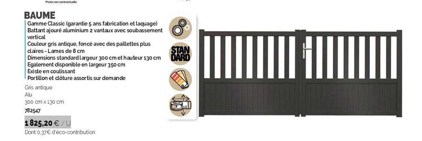 baume gris antique alu