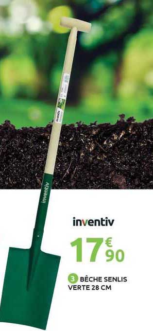 bêche senlis verte 28 cm inventiv