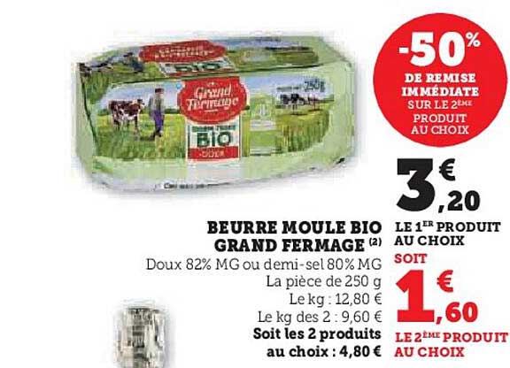beurre moulé bio grand fermage