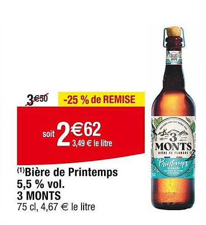bière de printemps 5.5% vol. 3 monts