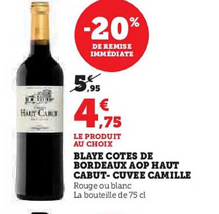 blaye cotes de bordeaux aop haut cabut-cuvée camille