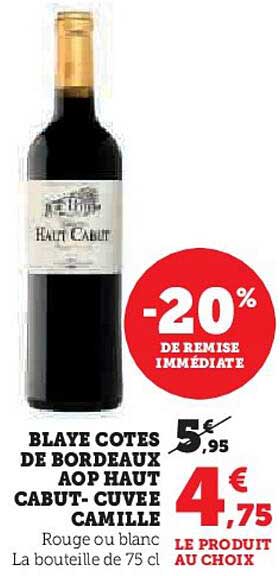blaye côtes de bordeaux aop haut cabut-cuvée camille